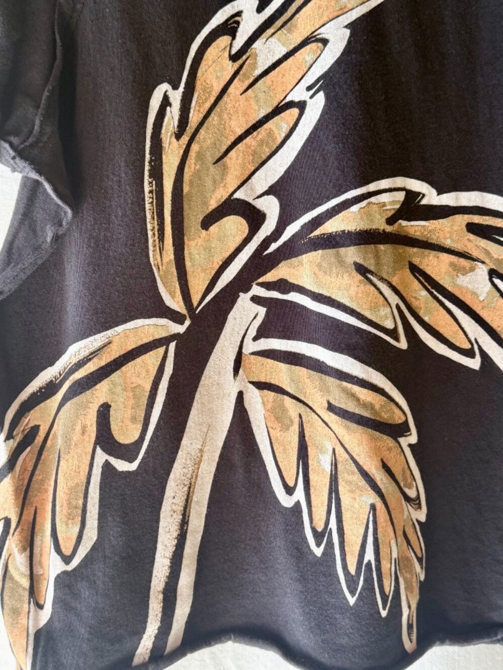 Anthropologie Lou Lou Avenue Graphic Palm Tree Short Sleeve Tee - Picture 3 of 3